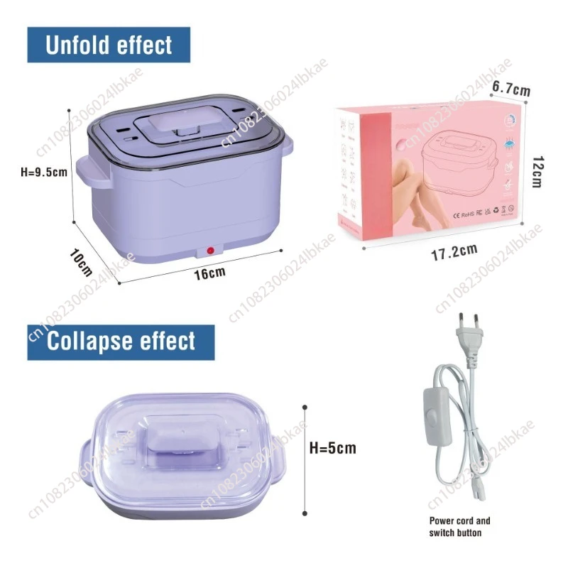 Foldable silicone wax pan Non-stick pan Easy to clean Portable personal care wax removal machine Wax melting machine