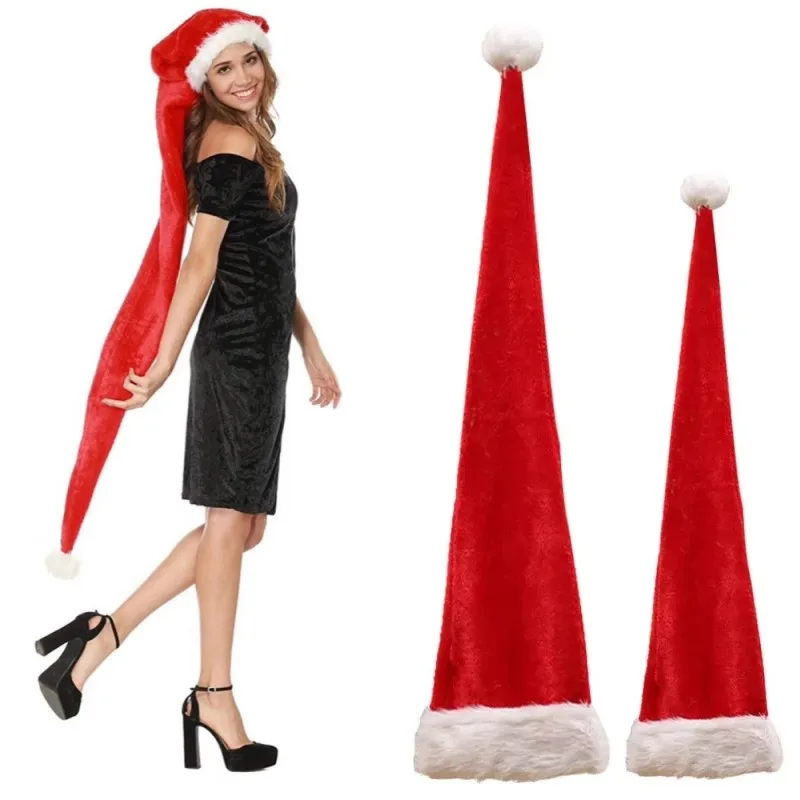 Erweiterte super lange Weihnachtsmannmütze für Kinder und Erwachsene, Weihnachten, Mützen, Mütze, Neujahr, Winter, Festival, Urlaub, Party, Geschenke