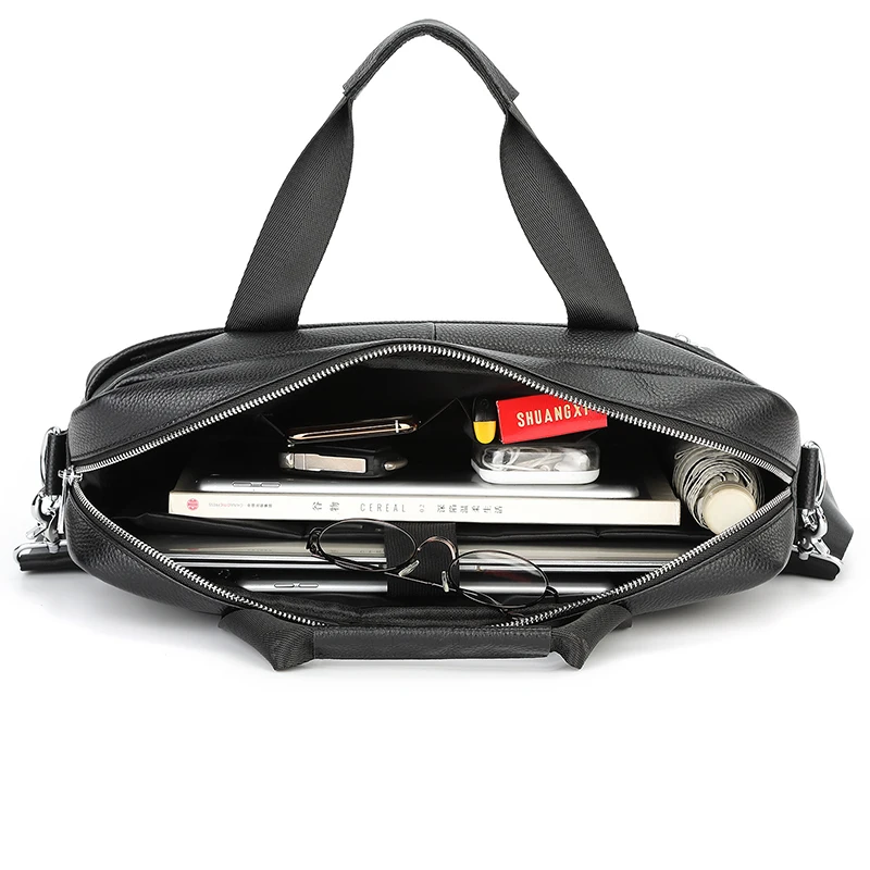 Valigetta in vera pelle strato superiore in pelle bovina da uomo vintage messenger business tracolla a tracolla borsa da ufficio per computer da 15,6 pollici