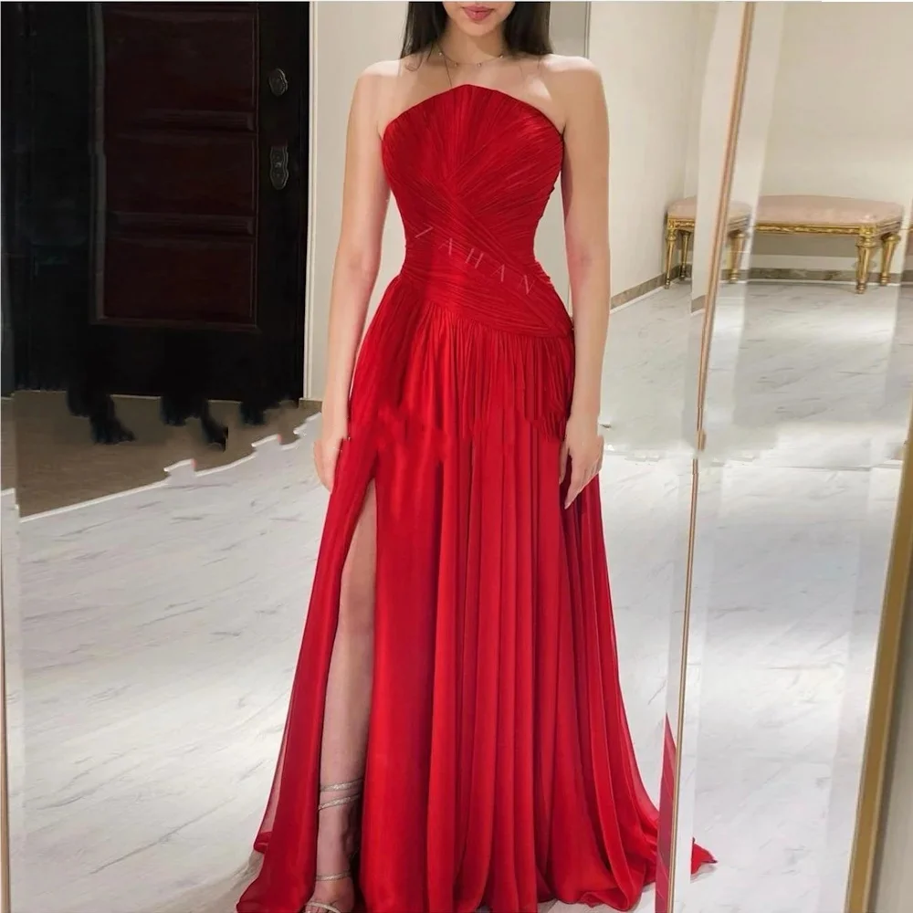 

Muloong Strapless Floor-Length Women Elegant And Pretty Luxury Prom Dress