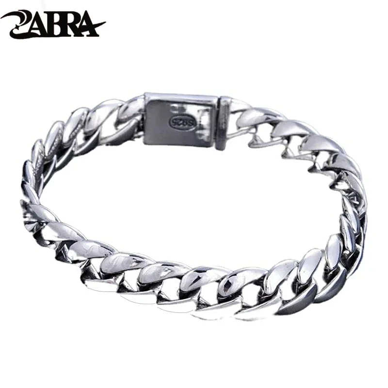 ZABRA S925 Sterling Silver Bracelet with Punk Hip Hop Fashion Lettering for Boyfriend and Girlfriend