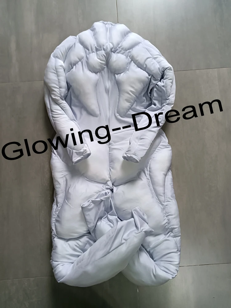 High Quality Six Pad Muscle Suit Full body Muscle Costume White Muscle Suit Six Padded Cosplay Costume Makora Cosplay Costume view 4
