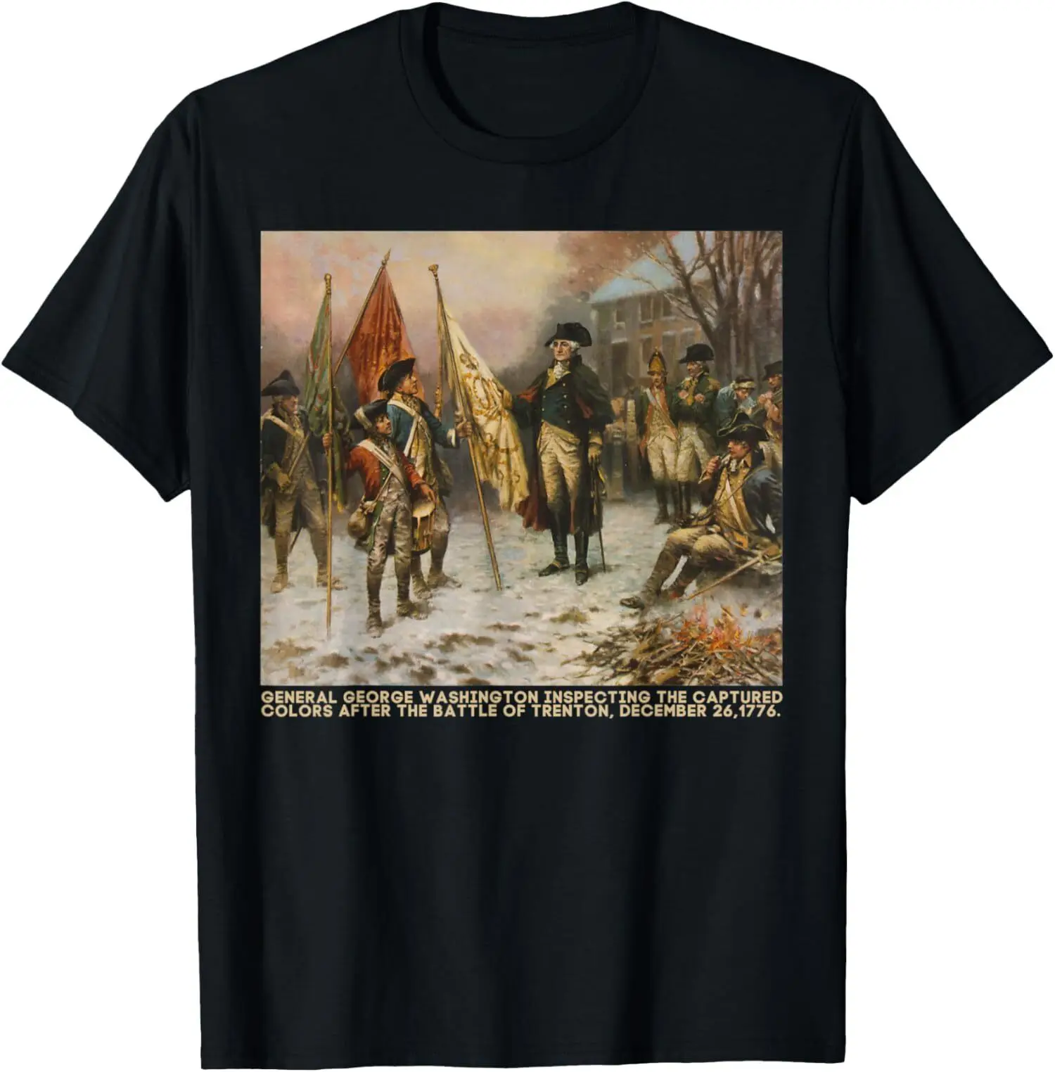 NEW LIMITED George Washington Inspecting the Captured Colors Tee Shirt S-3XL