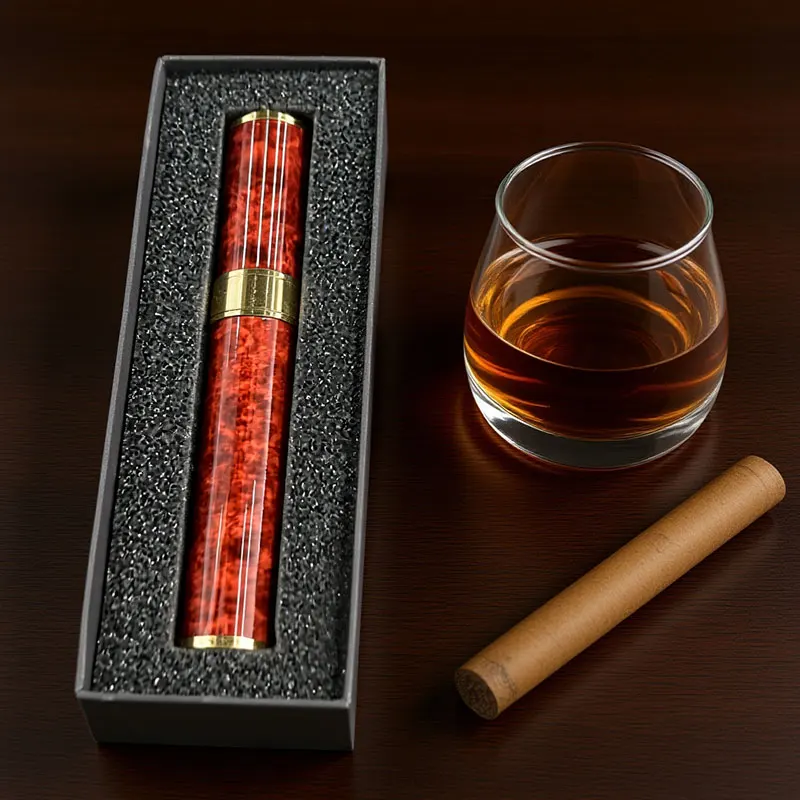 

1pc Cigar Tube Jar Metal Single Cigar box Travel Humidor Box Portable Storage gift for men cigar accessroies 917