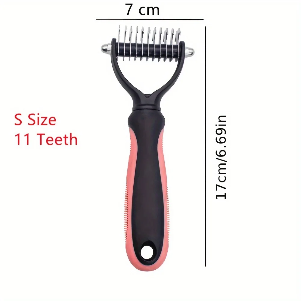 Pet fur knotting knife dog grooming shedding tool pet cat hair removal comb brush double-sided pet supplies dog comb