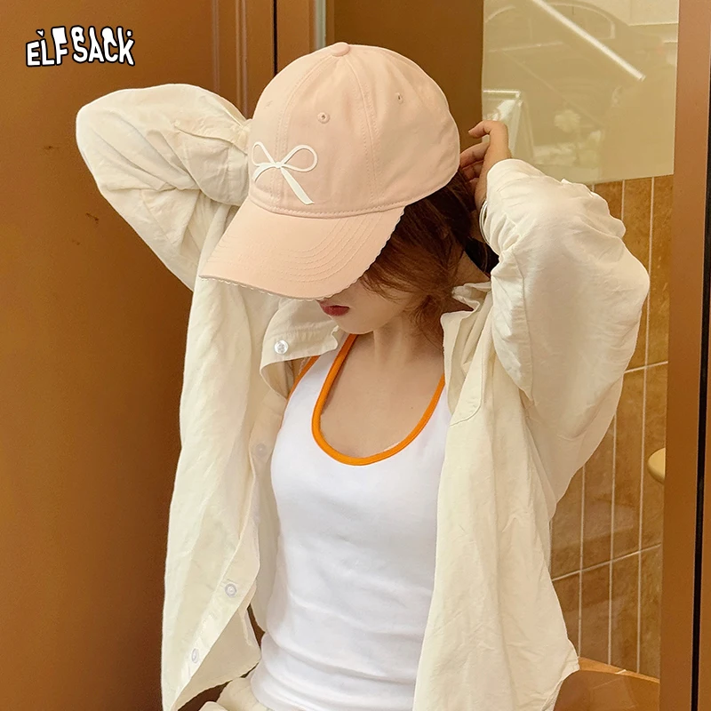 ELFSACK 2025, novedad de verano, gorra de béisbol dulce, sombrero de sol de ala ancha, sombrero ajustable de moda para papá para mujer