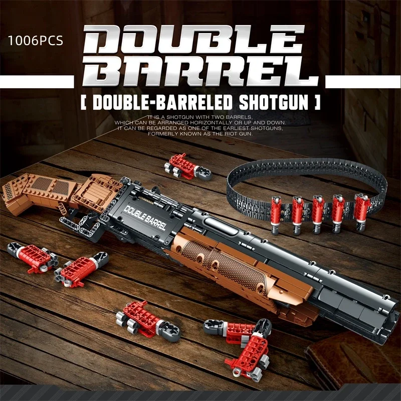 

1006pcs Military Building Blocks Double Barrel Riffle Shotgun WW2 SWAT Army Weapon Bricks Toys Christmas Gifts For Kids Adults