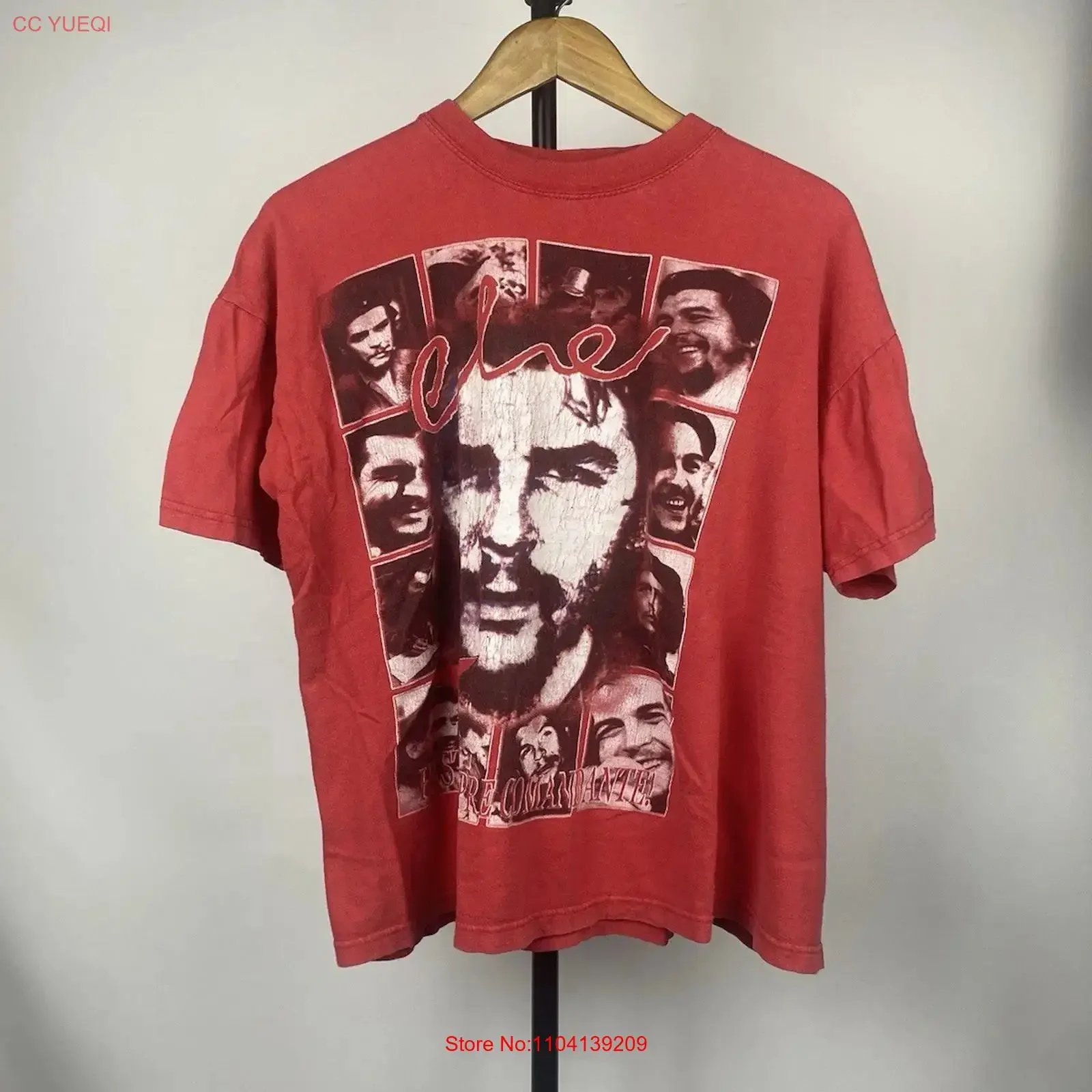 90s Che Guevara T Shirt Red Mens Medium Size Vntg vintage Washed graphic Casual Top For Everyday Wear Stretched Stylish Soft