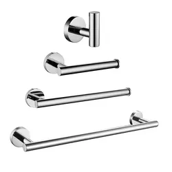 Mirror Plated Stainless Steel Bathroom Hardware Towel Bar Towel Ring Toilet Paper Holder Robe Hook Bathroom Accessories