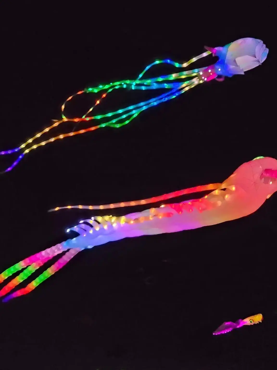 

DDDZ 18M LED Jellyfish Kite Night Flying Show Inflatable Kite 40D Ripstop Nylon Remote Control LED Light Kite
