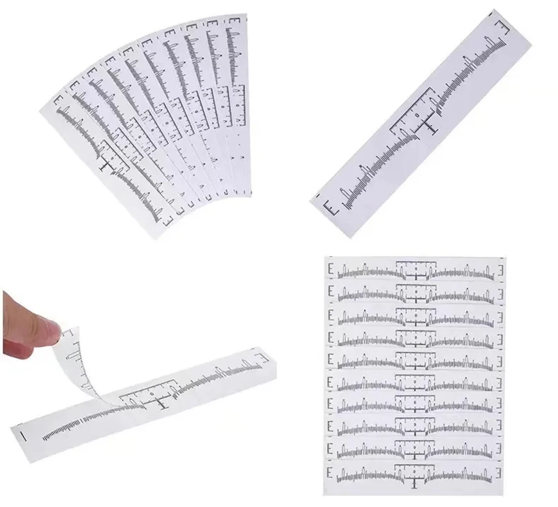 20 Stuks/50 Stuks/100 Stuks Wegwerp Tattoo Wenkbrauw Liniaal Sticker Microblading Tattoo Meting Tools Voor Permanente Make-Up