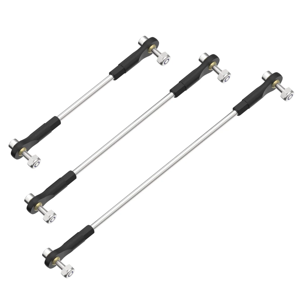 مشبك رأس كروي بلاستيكي M2.5 + قضيب ربط معدني L25-300mm مع صامولة لولبية - مجموعة قضيب ربط كروي قابل للتعديل لنماذج RC