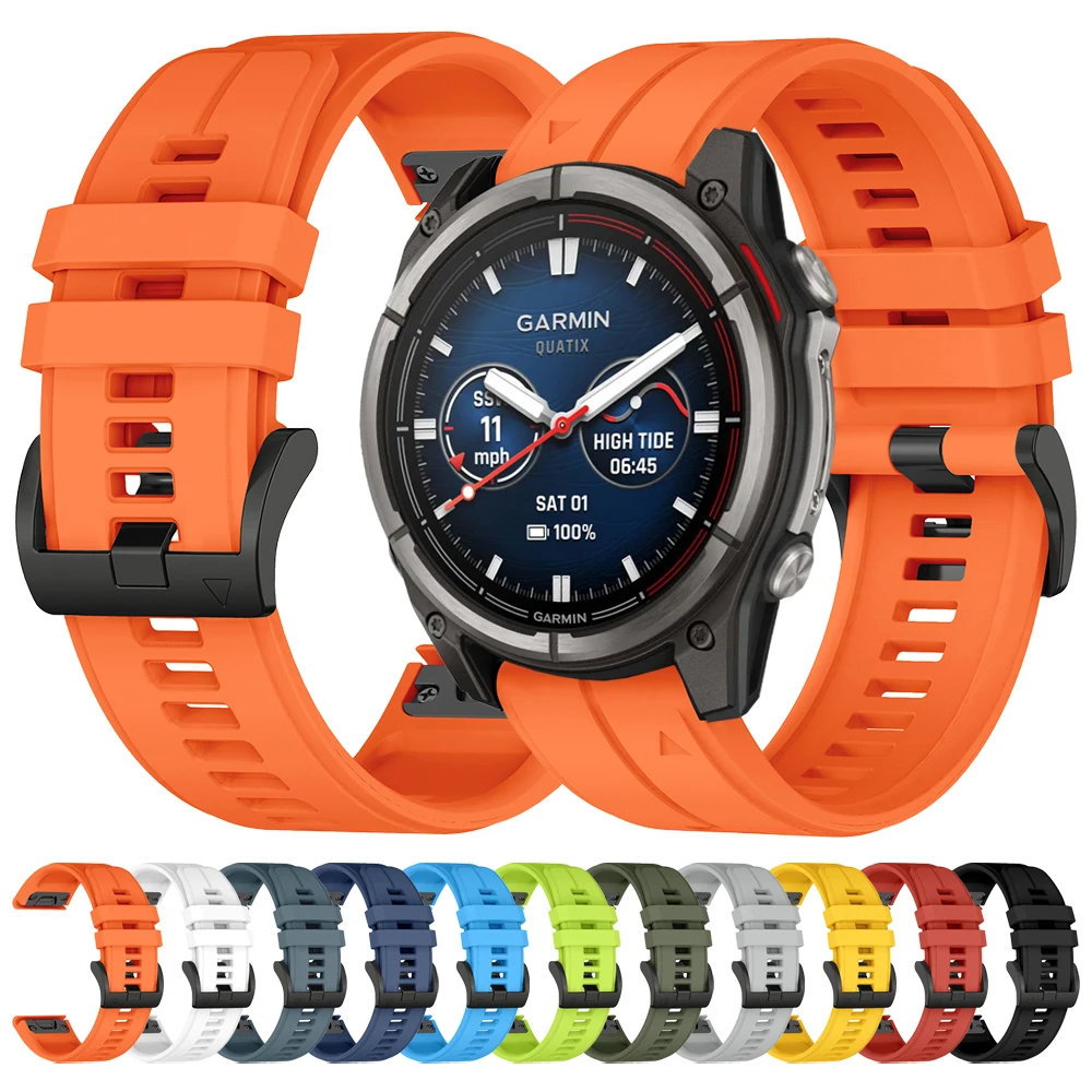 Silikonarmband QuickFit 26mm 22mm für Garmin Quatix 8 47mm 51mm/Tactix DELTA/D2 Mach 2/Instinct 3/Enduro/Fenix8 Pro Uhrenarmband