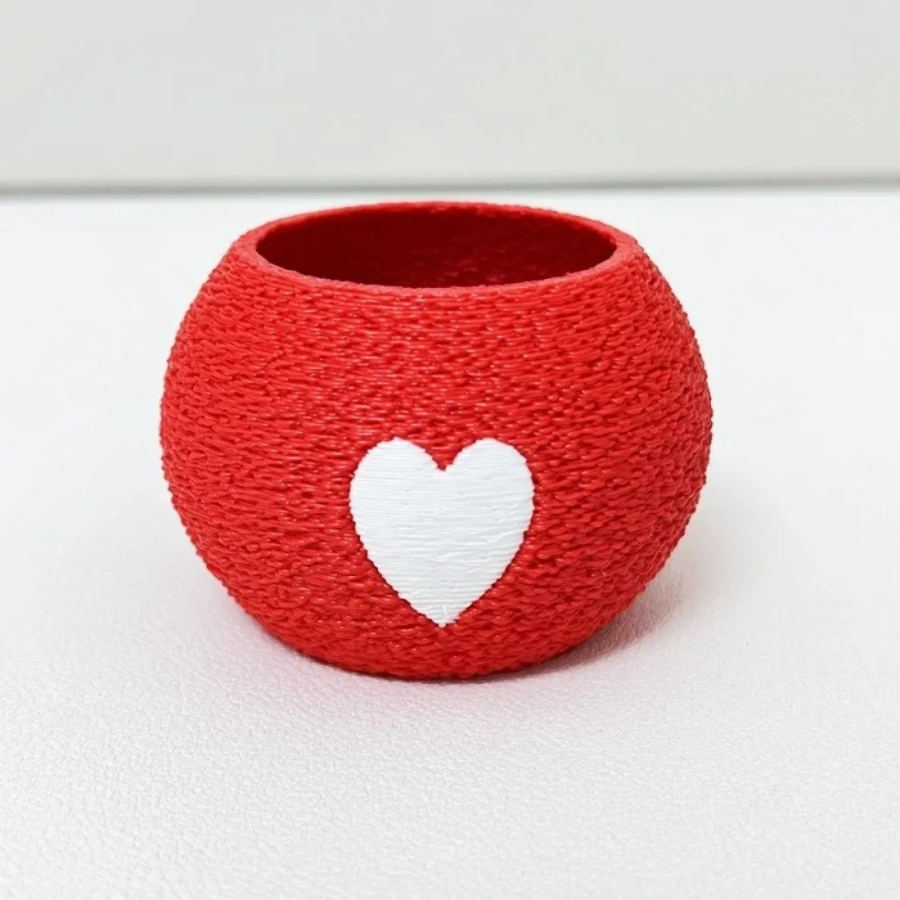 Unique Heart Pattern 3D Printed Plant Pot Mini Cute Mini Succulent Pots Decorative Plastic Bonsai