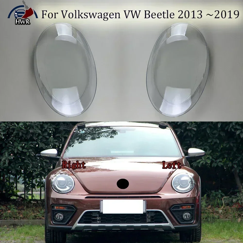

Car Headlight Transparent Cover Headlight Lens Glass Lampshade Shell Cover Car Accessories For Volkswagen VW Beetle 2013 ~2019