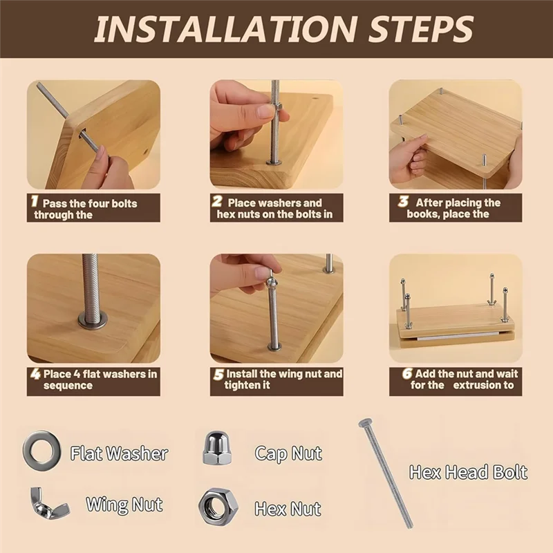 

Professional Bookbinding Kits Wooden Book Pressmaterials Bookbinding Supplies Fordiy Awl Waxed Thread Bone Folder
