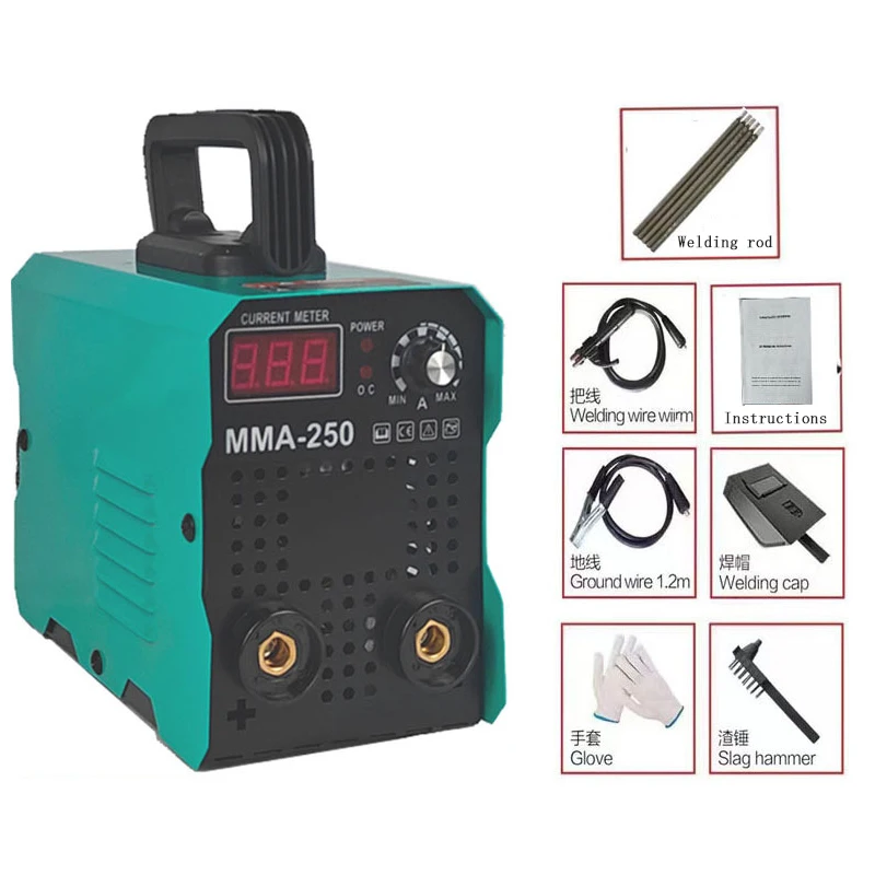 MMA-250 Welding Machine Inverter Arc Electric Welder Current Adjustable Welding Equipment 220V 110V