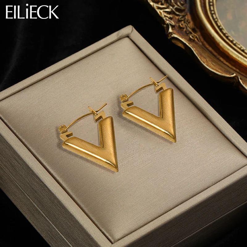 Eilieck 316l Edelstahl große v Metallo hr ringe für Frau Modeschmuck Temperament Mädchen täglich tragen Creolen wasserdicht