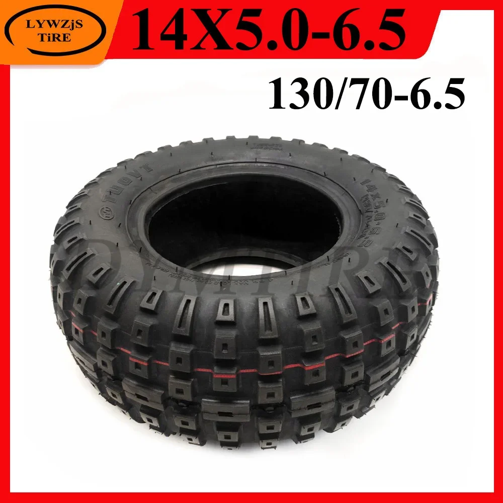 14x5.0-6.5 Vacuum Tire 130/70-6.5 Widened  Anti-skid Off-road Tubeless Tyre for Electric Scooter Motorcycle Accessories