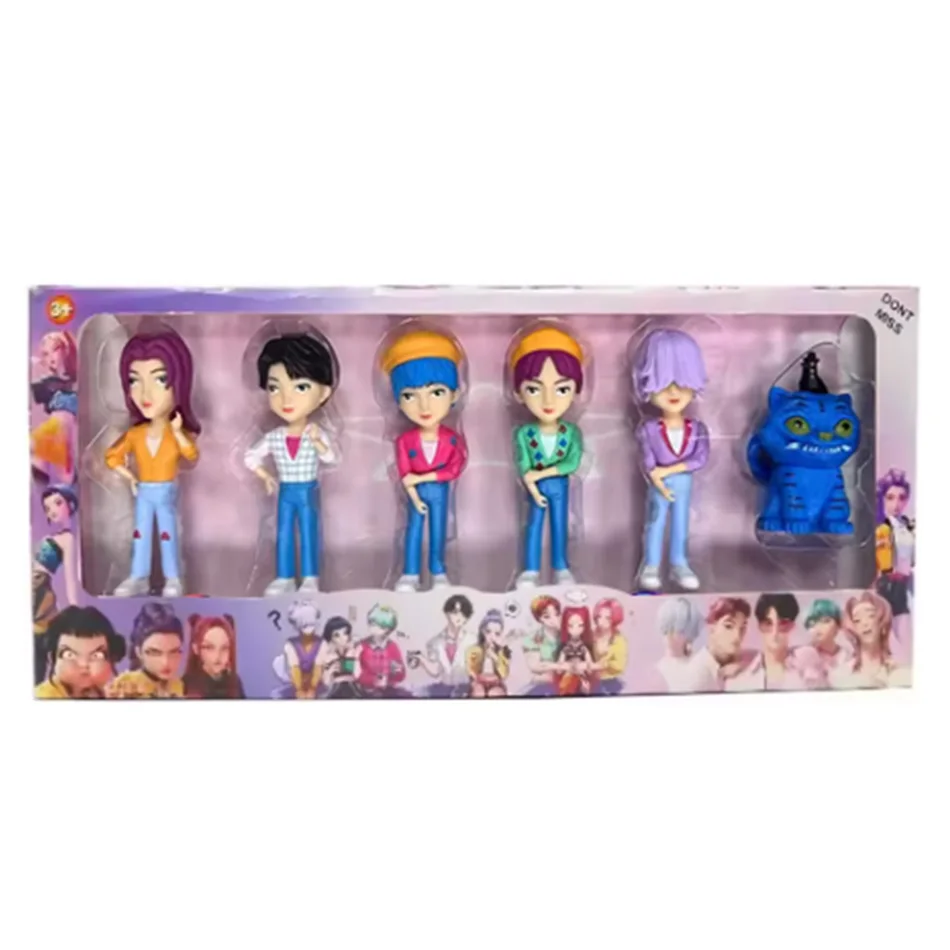 Juego de figuras de acción de cazadores de demonios Kpop, Derpy Tiger Rumi Mira Zoey Sussy, muñecos coleccionables, regalo de seguidor, coleccionables de Navidad, 6 uds.
