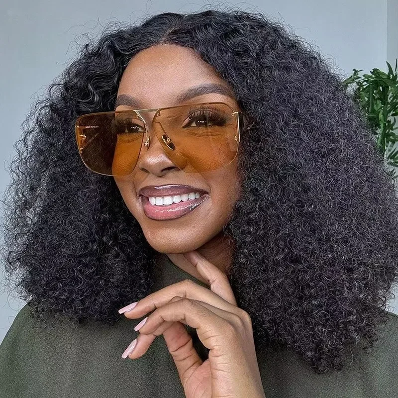 موضة المتضخم مربع النظارات الشمسية امرأة العلامة التجارية مصمم خمر نظارات شمسية مربعة الإناث إطار كبير ظلال UV400 نظارات #2