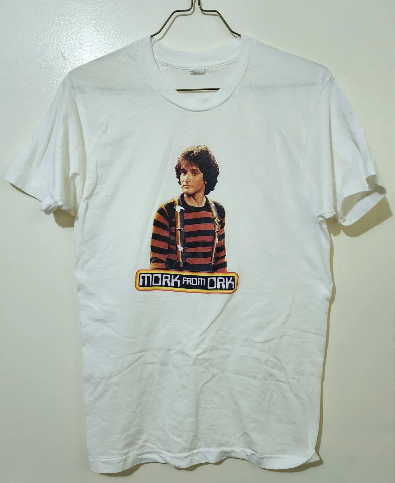 تي شيرت كلاسيكي 1978 مورك آند ميندي من أورك روبن ويليامز 70s 20x29 5 1970s تي شيرت جرافيك عتيق للجنسين #1