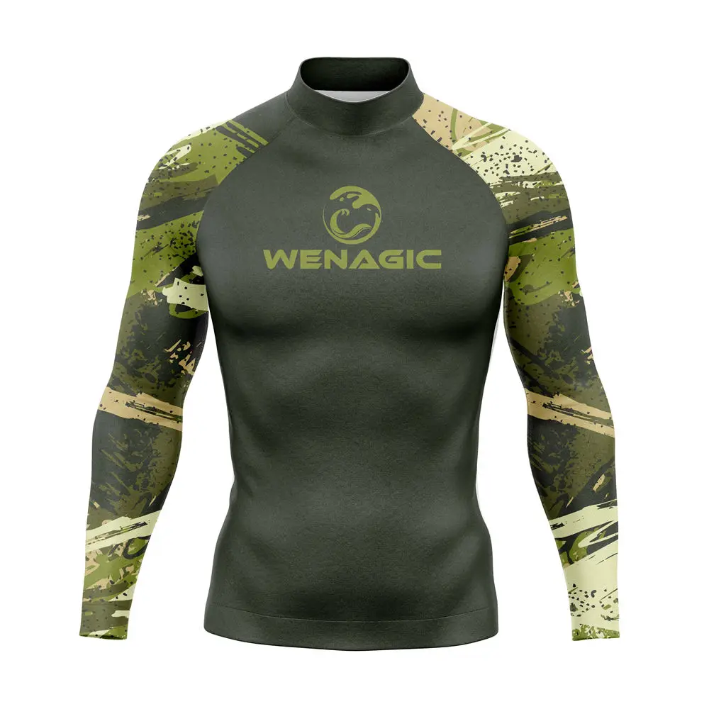 2XS-4XL UV Protection Lycra Rashguard Men Long Sleeve Swimsuit Swim Rash Guard Quick Dry Surf Driving T Shirt For Swimming New