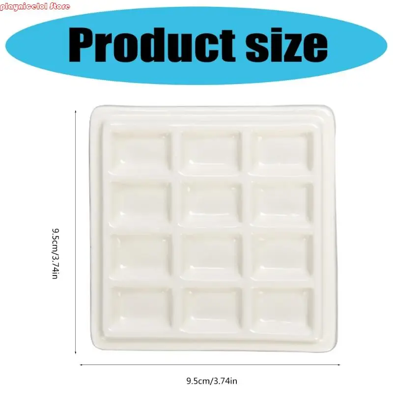 Paleta pintura cerámica E8ba 12 Grids Paleta pintura cerámica para pintura óleo