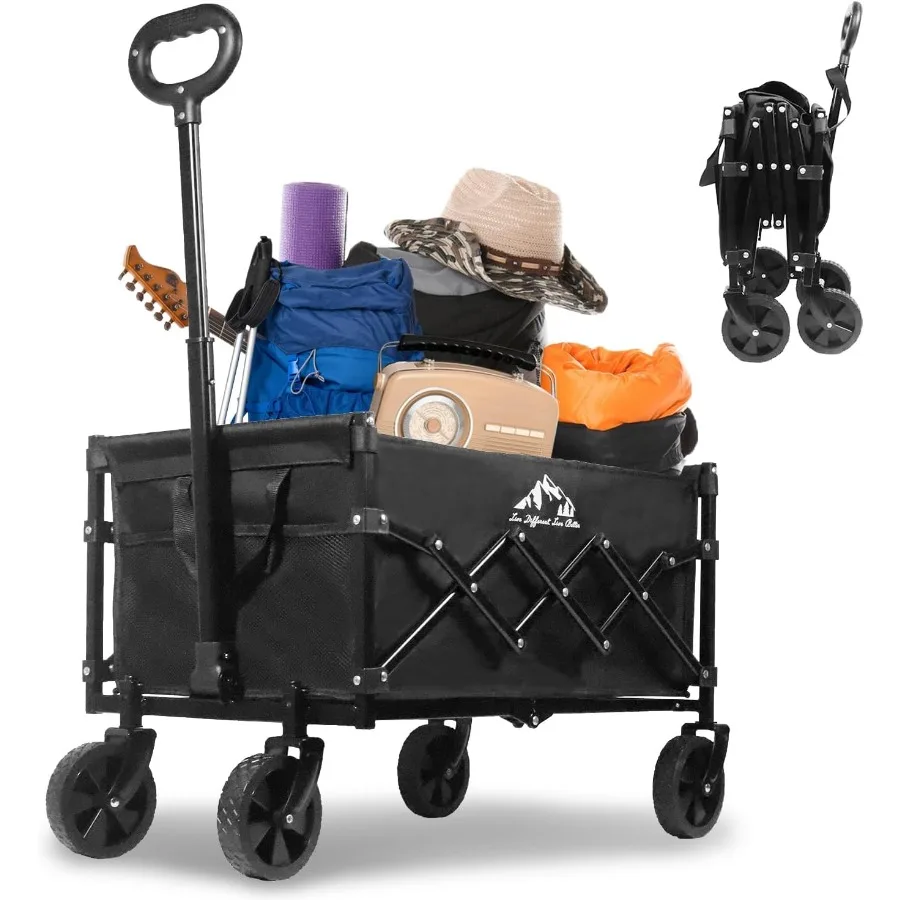 

Складной вагон емкостью 352 фунтов, складные большие тележки, сверхмощная уличная складная тележка с вездеходными колесами, утилита Garden B