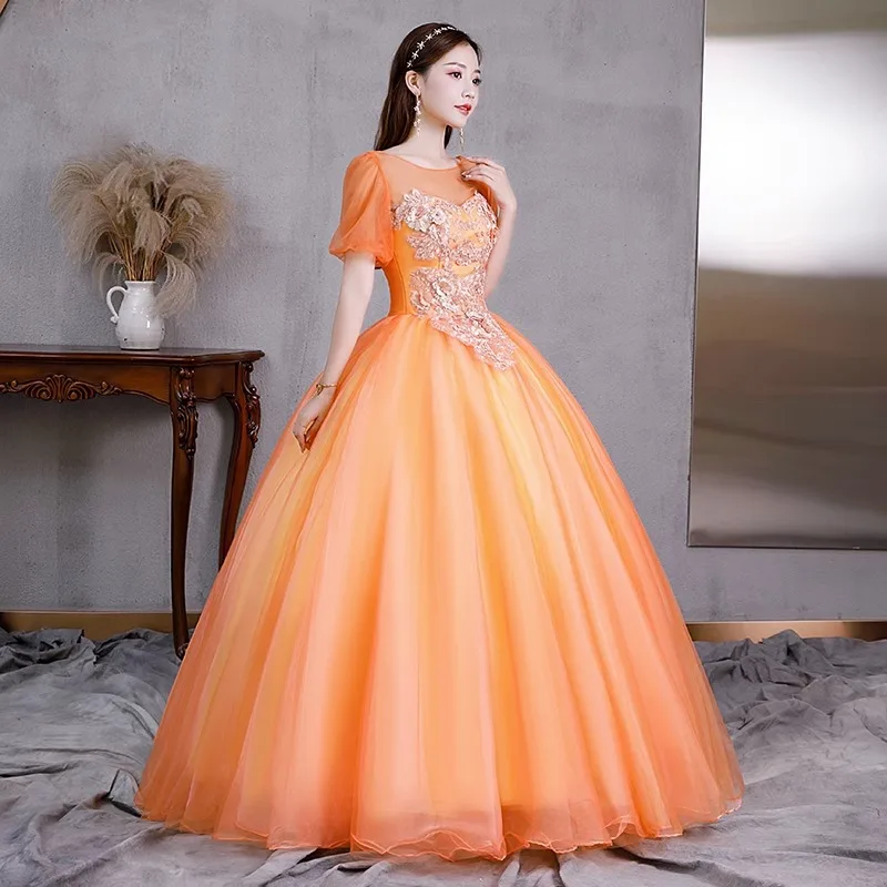 Robe de bal brillante personnalisée robes de Quinceanera Appliques Tulle encolure dégagée robes de fête d'anniversaire de bal robes de soirée formelles