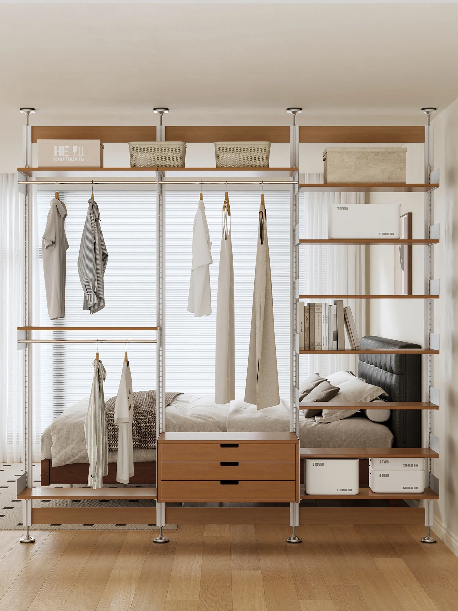 Cloakroom, bedroom, indomitable coat rack, small apartment porch partition, shelf display rack