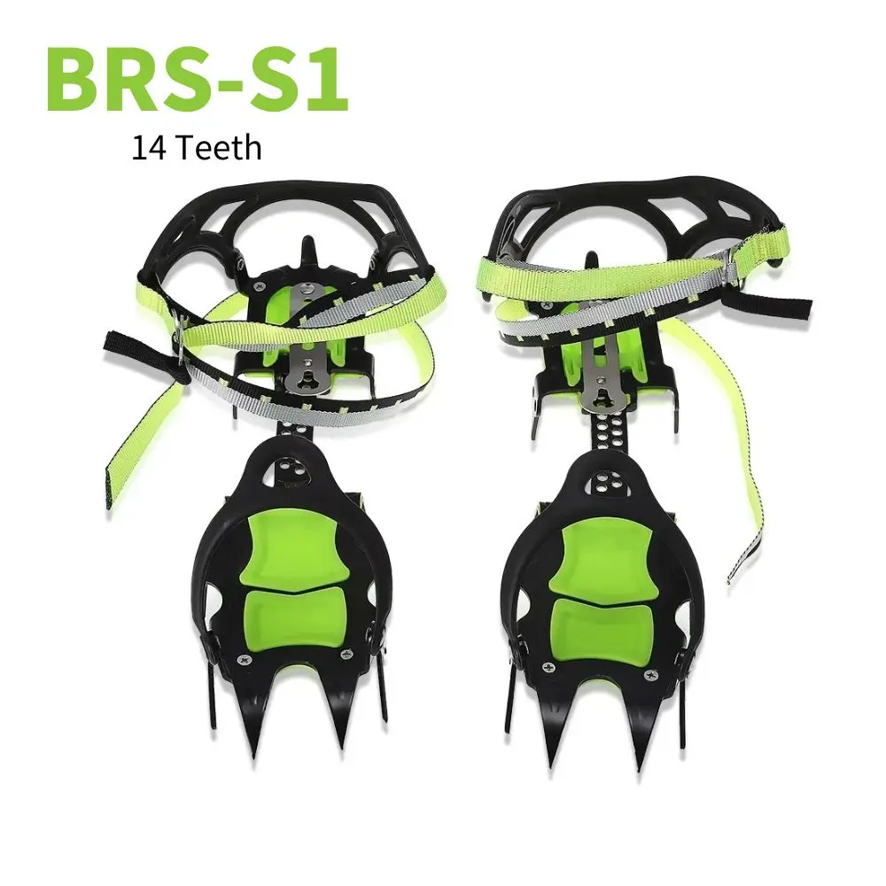 BRS-S1A Fourteen Teeth Leopard Ice Crampons Outdoor Snow Boot Shoe Covers Gripper Ice Claw