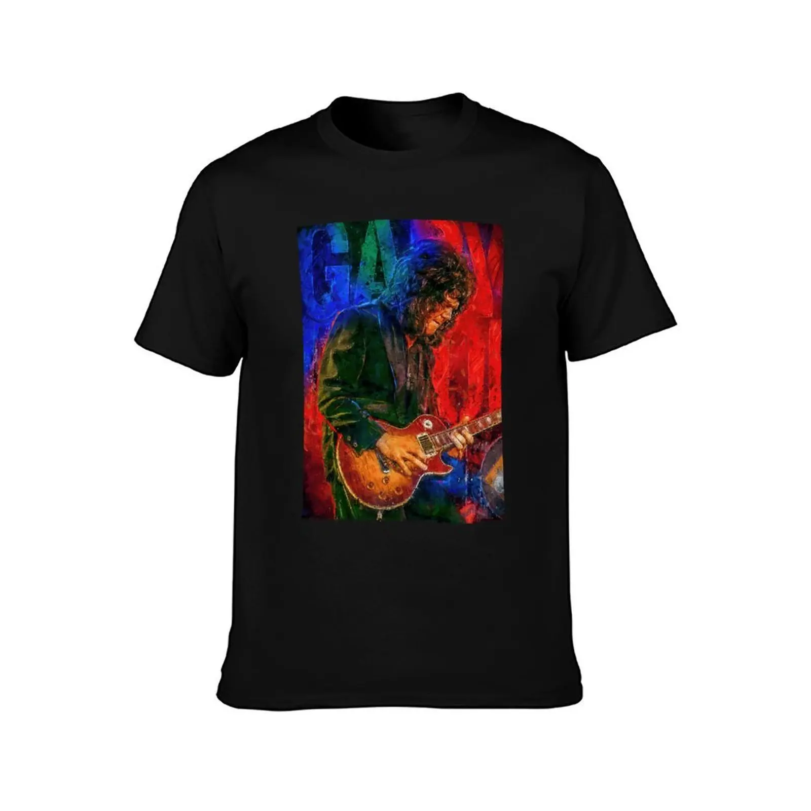 Gary moore tribute portrait art T-Shirt Summer Casual Cotton Tee Oversized Streetwear Tops Vintage Graphic Print 100% Cotton