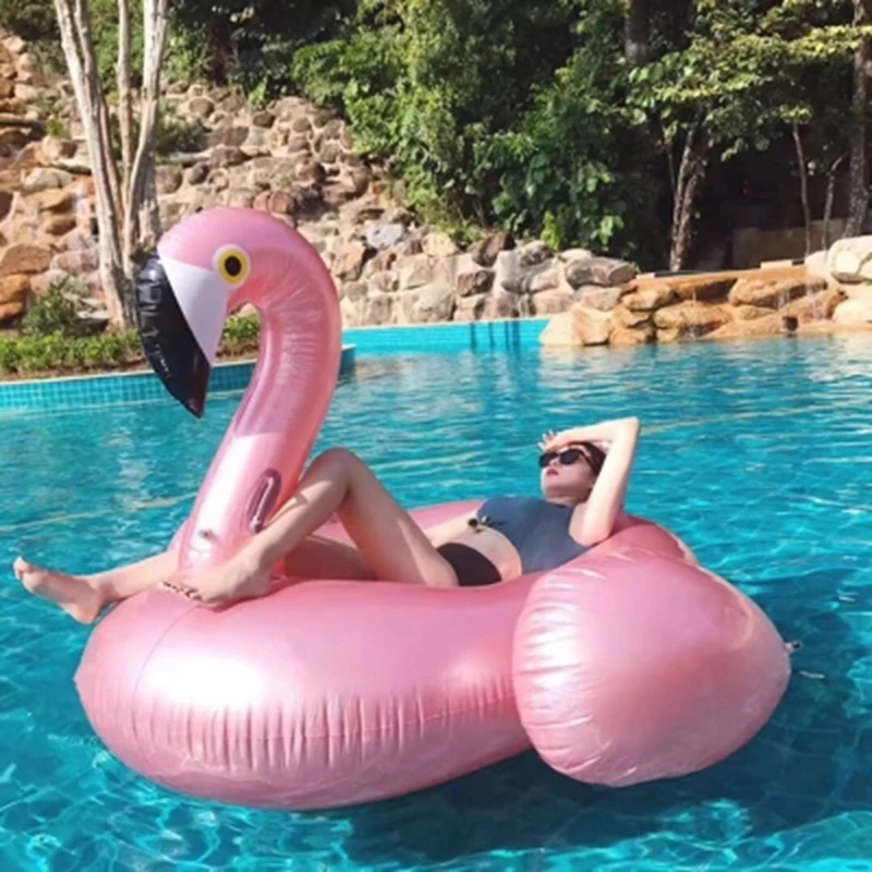 Giant Inflatable Flamingo 60 Inches Swan Pool Floats Tube Raft Swimming Ring Circle Water Bed Boia Piscina Adults Party Toys