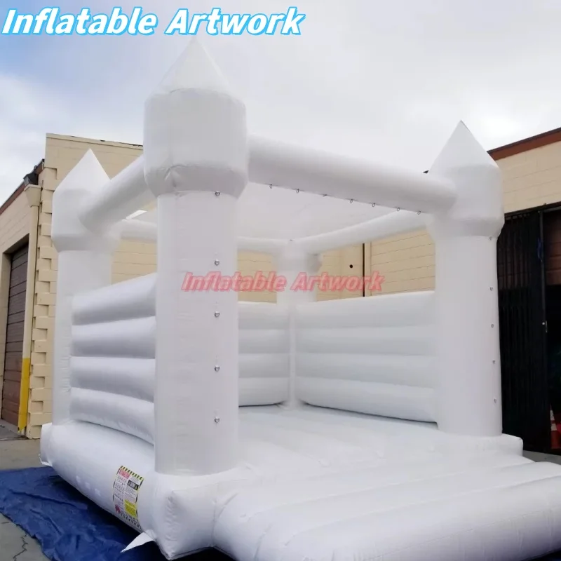 Bouncer branco inflável personalizado do castelo do aluguel da festa do evento para brinquedos do parque de diversões