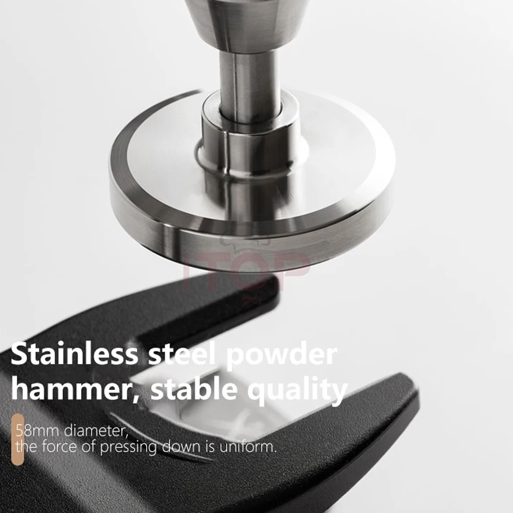 Outil de Tamper à Café Manuel de 58mm, Design Ergonomique, Structure à Ressort, Contrôle de la Force Efficace