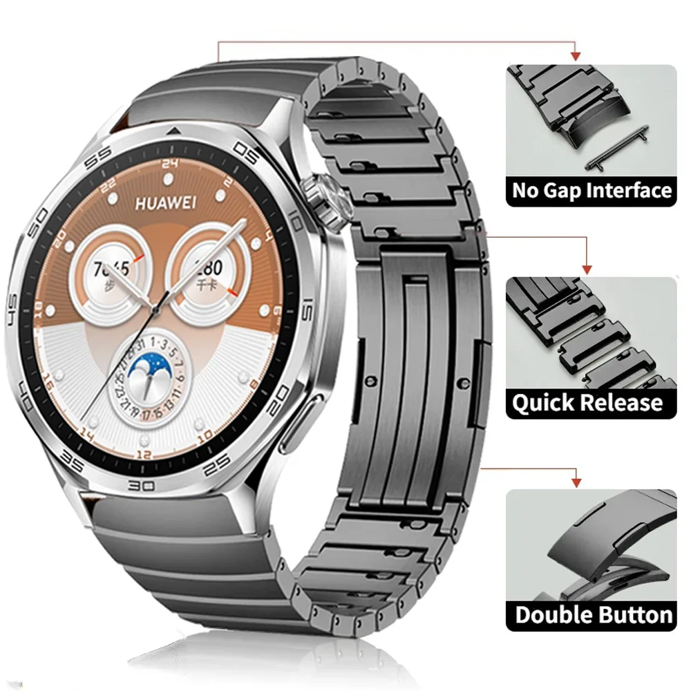 Metal No-Gap Strap for Huawei Watch GT5 46MM Quick release Bracelet Watchband for Huawei Watch GT5/GT4 46mm Business Wristband