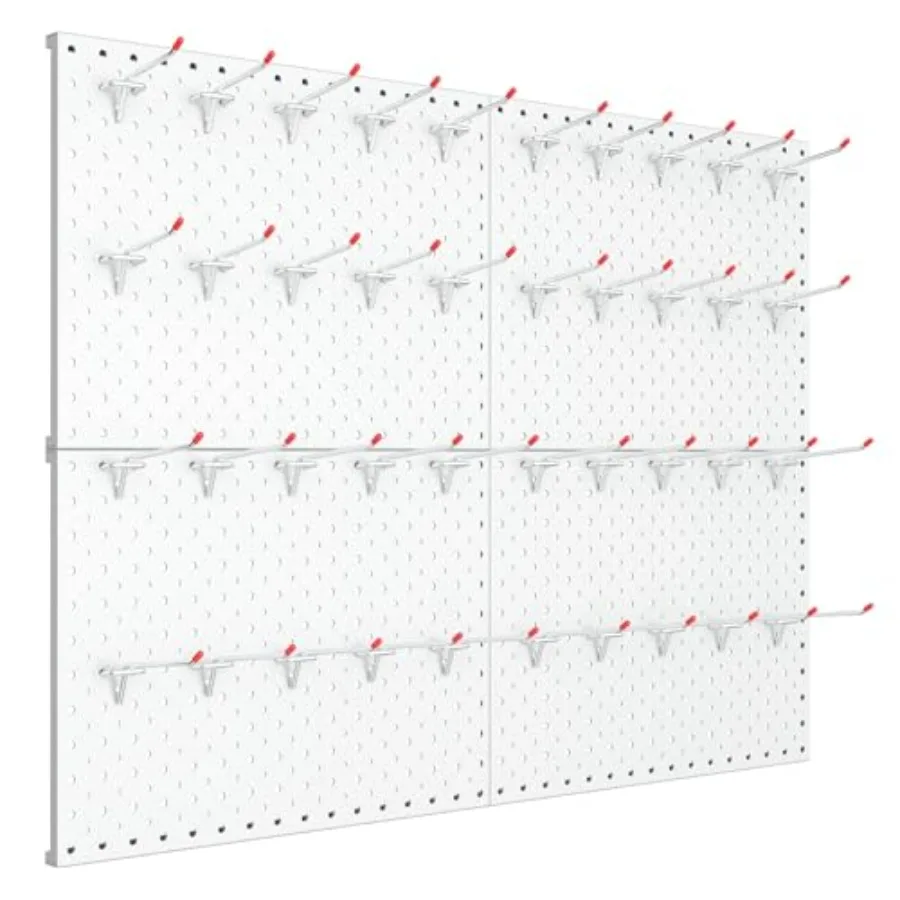 

Металлические перфорированные панели и крючки для гаражного верстака, мастерской, сарая, органайзер для инструментов, перфорированная доска с отверстиями 1/8 и 1/4 дюйма, модульная, настенная, М-размер