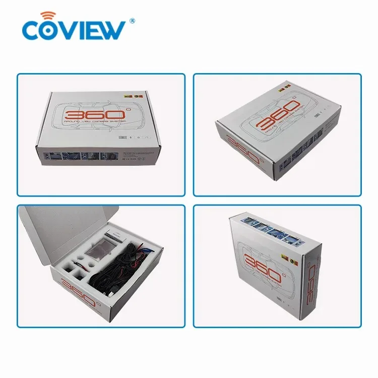 3D 360 Degree Round Rear View Surround Car DVR Reverse 4 Camera Kit Parking Sensor System 24Truck Backup Side 360 Car Camera