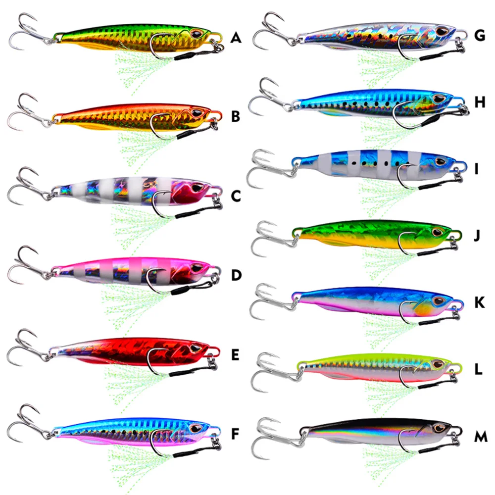 PROBEROS 1PC Metal Jigging Spoon 10g-15g-20g-30g-40g-50g-60g Shore Casting Jig Drag Cast Sea Bass Lure Artificial Hard Bait