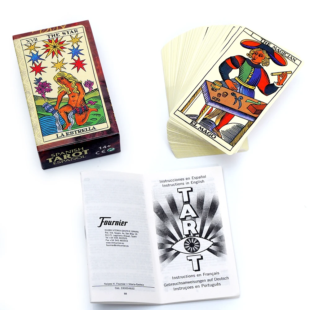 Española La Estrella Tarot The Star Oracle Deck Hiszpański Zestaw Kart Boski z Papierowymi Poradnikami Gra Rodzinna