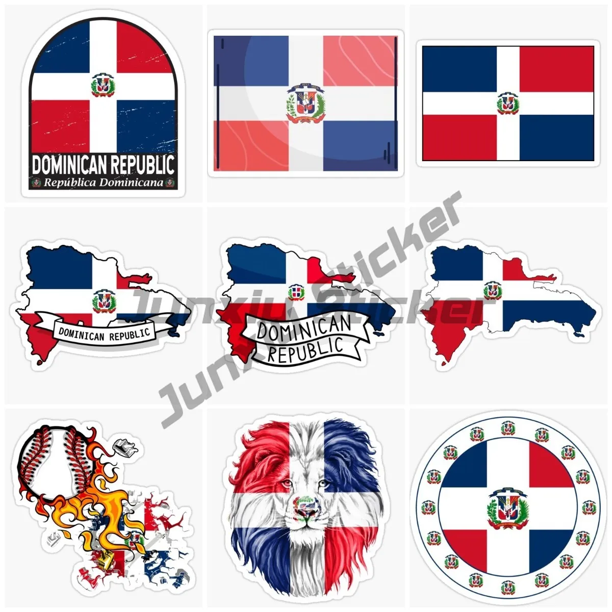 Creative Dominican Republic Flag Map National Emblem Decal Vinyl PVC Sunscreen Waterproof Material Decal
