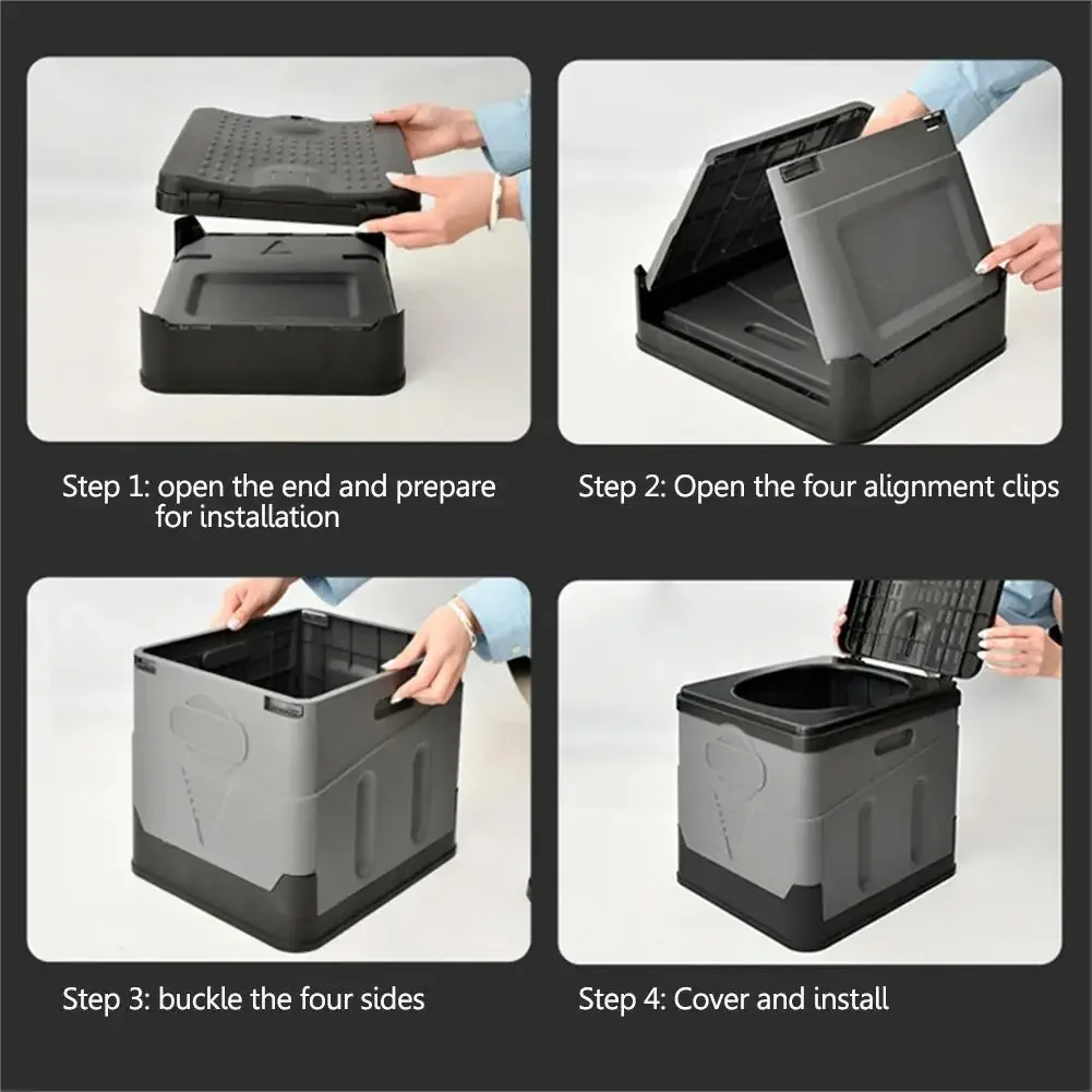 Folding Toilet Portable Collapsible Anti-Odor Storage Box Car Toilet Adult Self-Driving Travel Emergency Toilet