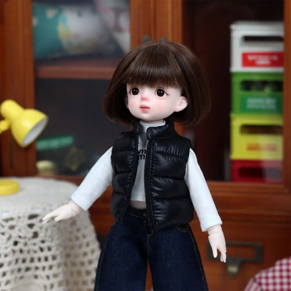 

Милый джинсовый пуховик для кукол BJD 1/6, стильная одежда для 30-сантиметровых кукол, осенне-зимний стиль, модные аксессуары, подарок для девочки