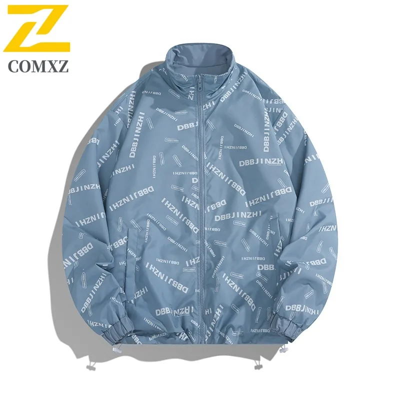 

COMXZ Windbreaker Jacket Loose Windproof Outdoor Gorpcore Hiking Men's Trench Coat Camping Comfortable Wear Resistant Outerwear