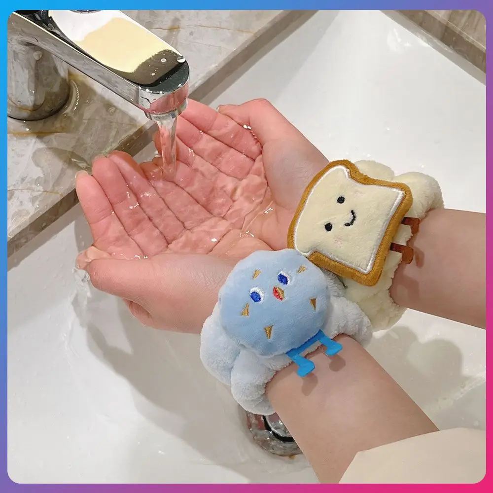 Cute Wrist Washband Microfiber Wrist Wash Towel Band Wristbands Washing Face Absorbent Bracer Wrist Sweatband Prevent Liquid