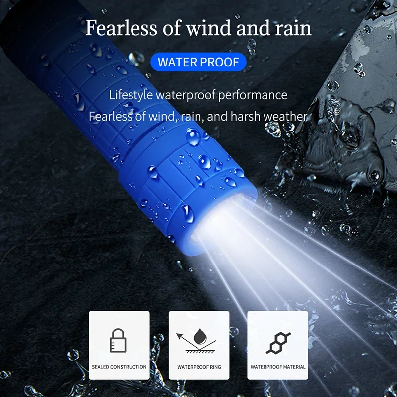 Mini Portable LED Flashlight Nine XPE Waterproof Lamp Beads Strong Lighting Using Fixed Focus Pocket Outdoor Emergency Torch
