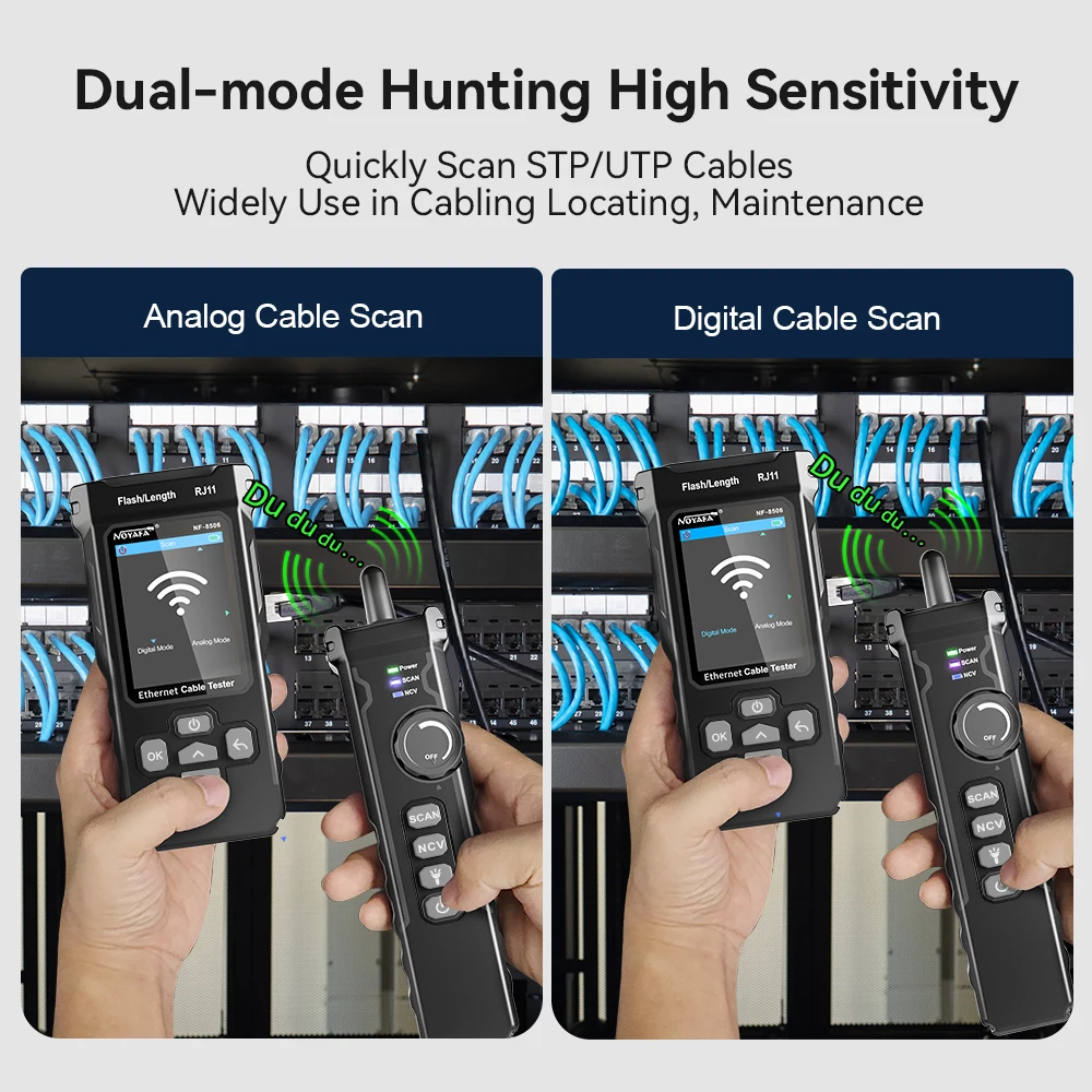 Imagem -06 - Noyafa-network Cabo Tester Nf8506 Cabo Suporte Tracker Teste ip Scan Poe Medida Comprimento Wiremap Multifunções