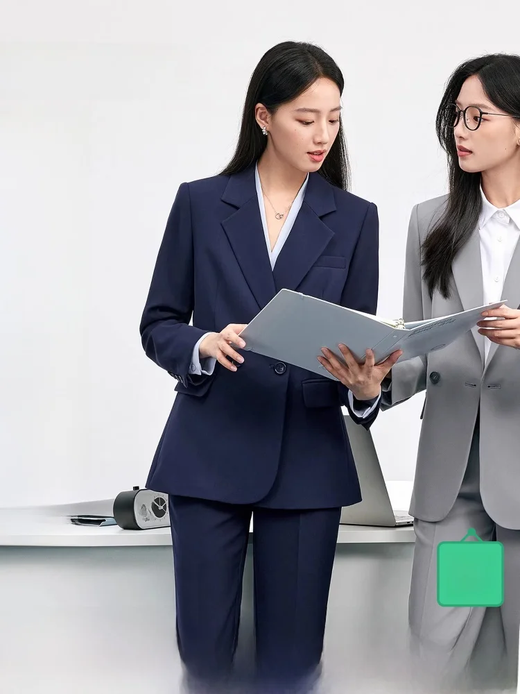 

Spring Autumn Commute Interview Women's Suit Set Long Sleeve Nine Points Hanger Sensation Workwear Two Pieces Fashion Set