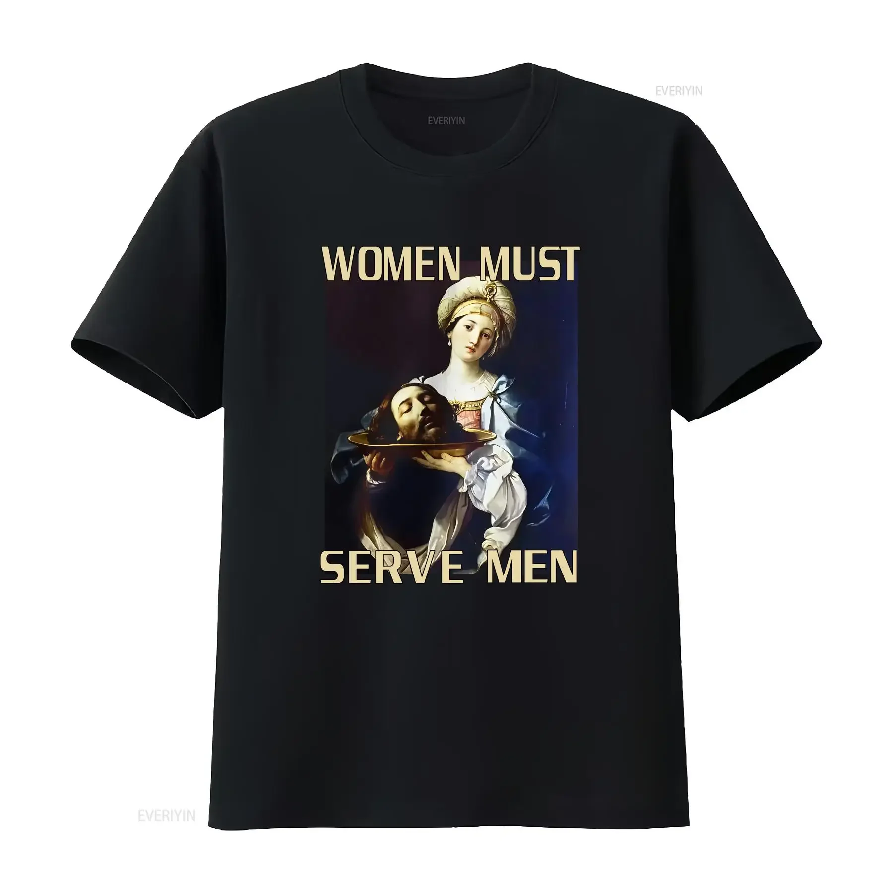 Camiseta para mujer con diseño de meme divertido: "Las mujeres deben servir a los hombres, feministas desencadenadas, derechos de las mujeres, misandristas, Guido Reni, Feral, vintage, lavada y elástica"